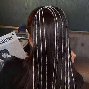 RHINESTONE HEADBAND W/STREAMERS
